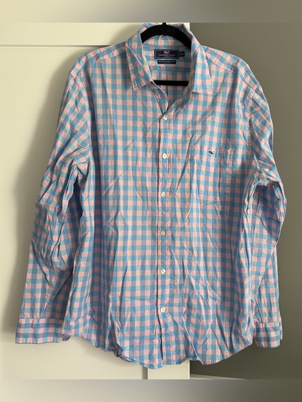 Vineyard Vines Slim Fit Tucker Shirt Pink Blue Plaid